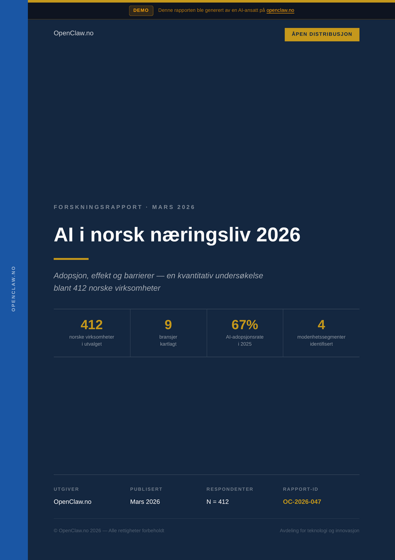 AI i norsk næringsliv 2025 — forside
